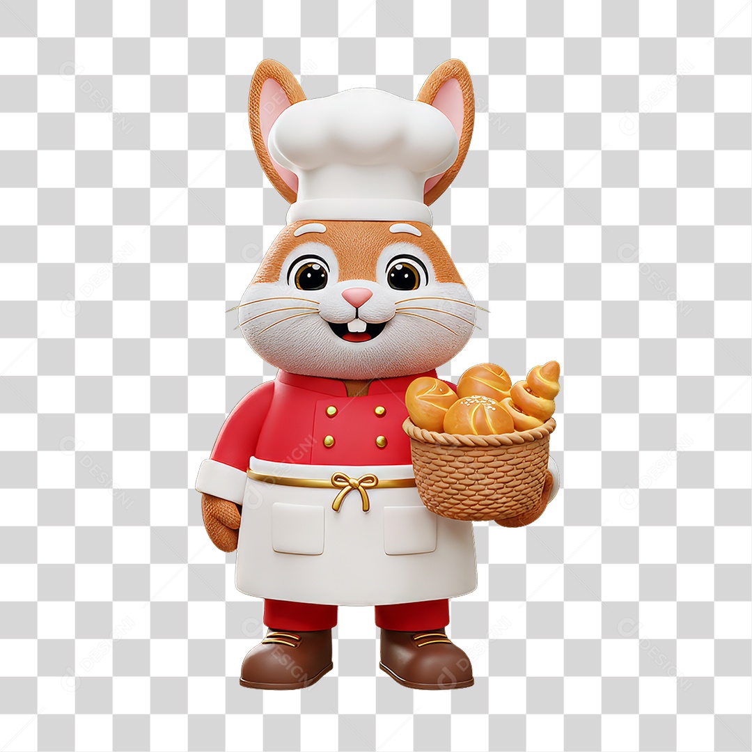 Mascote Coelho Decoração de Natal PNG Transparente