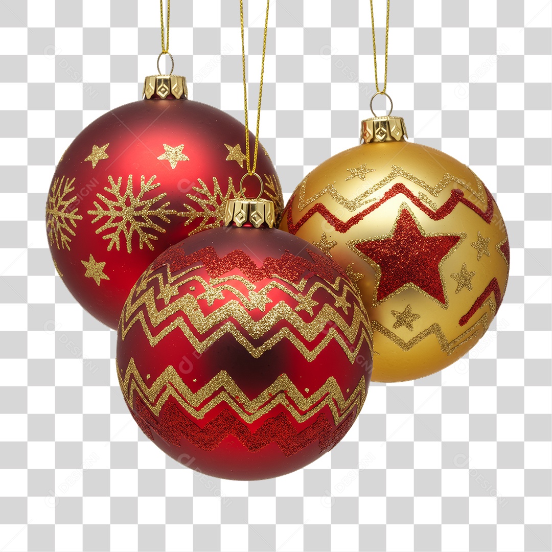 Bolas Enfeite Decoração de Natal PNG Transparente