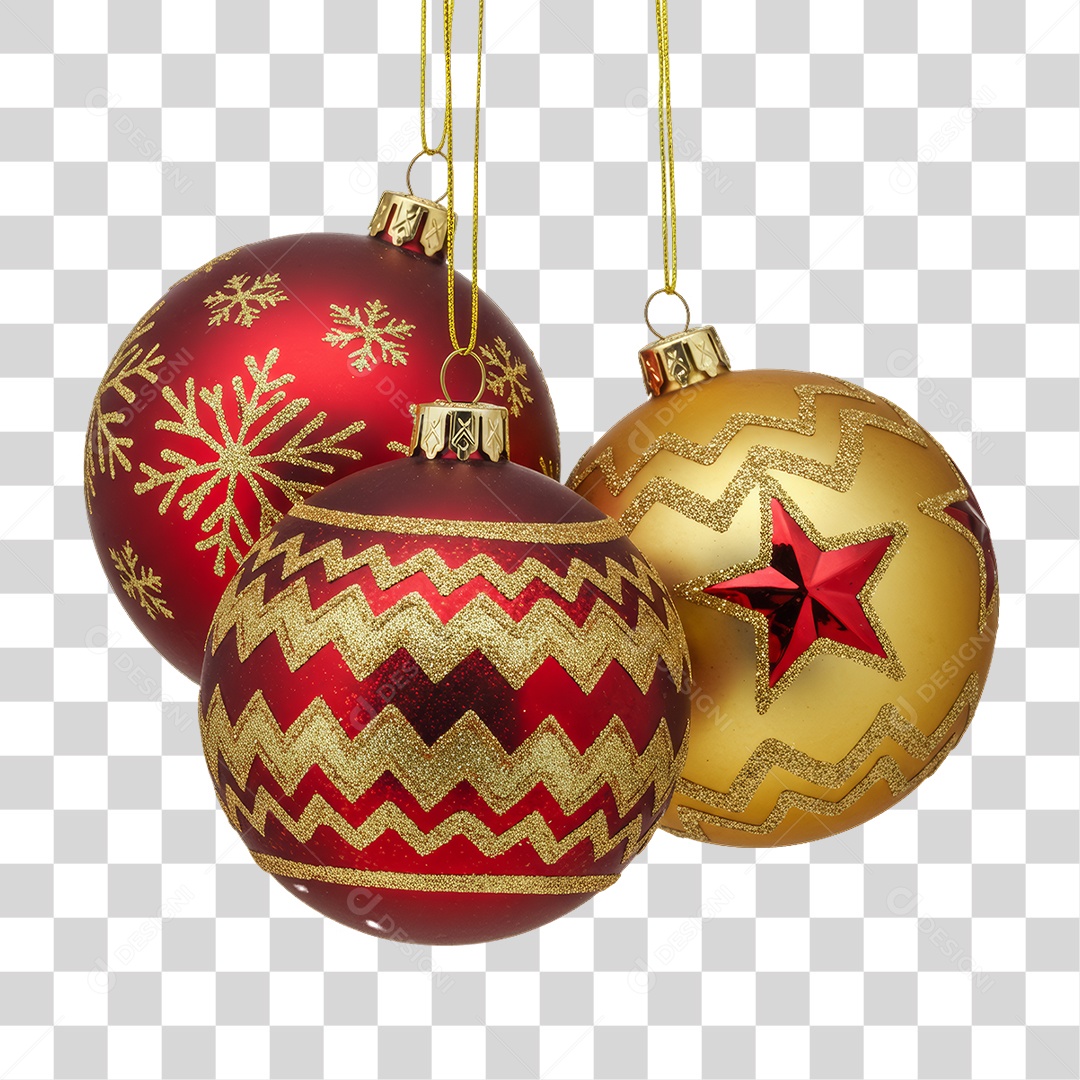 Bolas Enfeite Decoração de Natal PNG Transparente