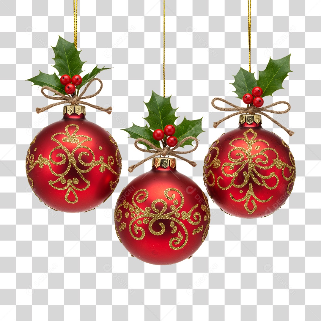 Bolas Enfeite Decoração de Natal PNG Transparente
