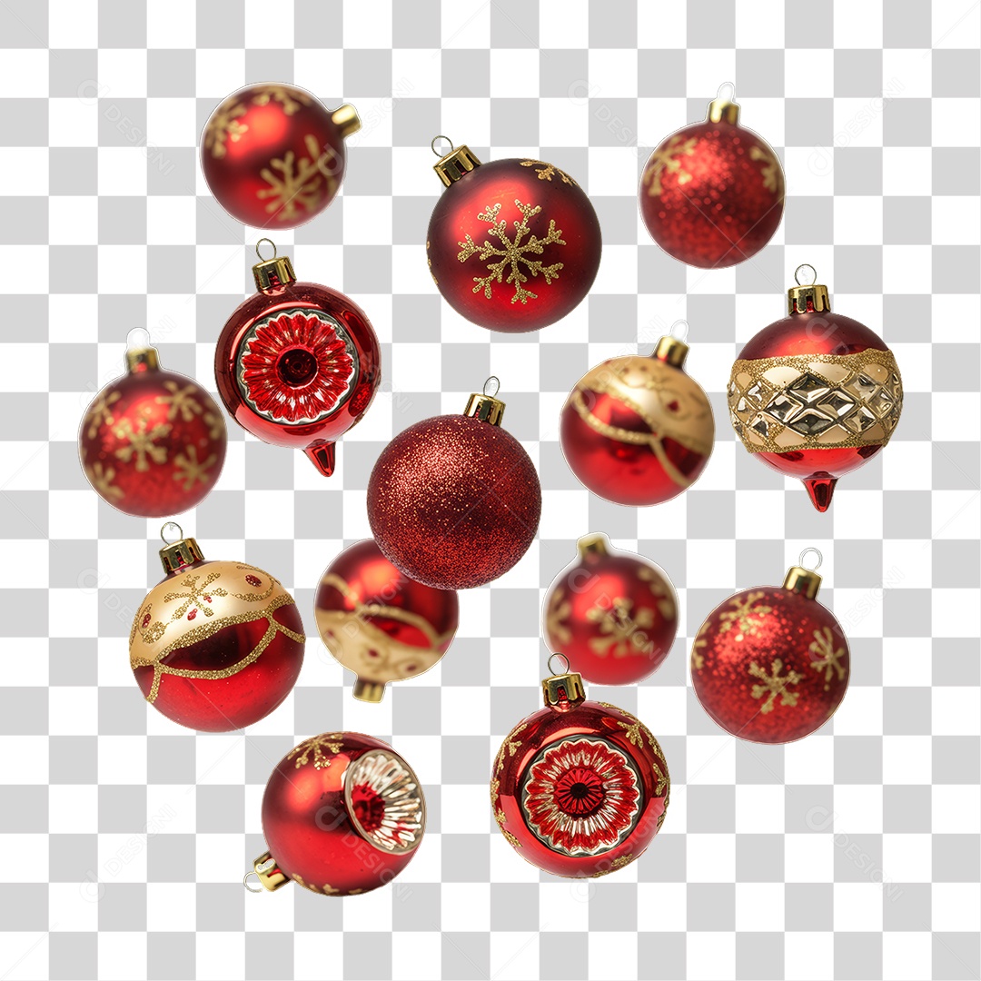 Bolas Enfeite Decoração de Natal PNG Transparente