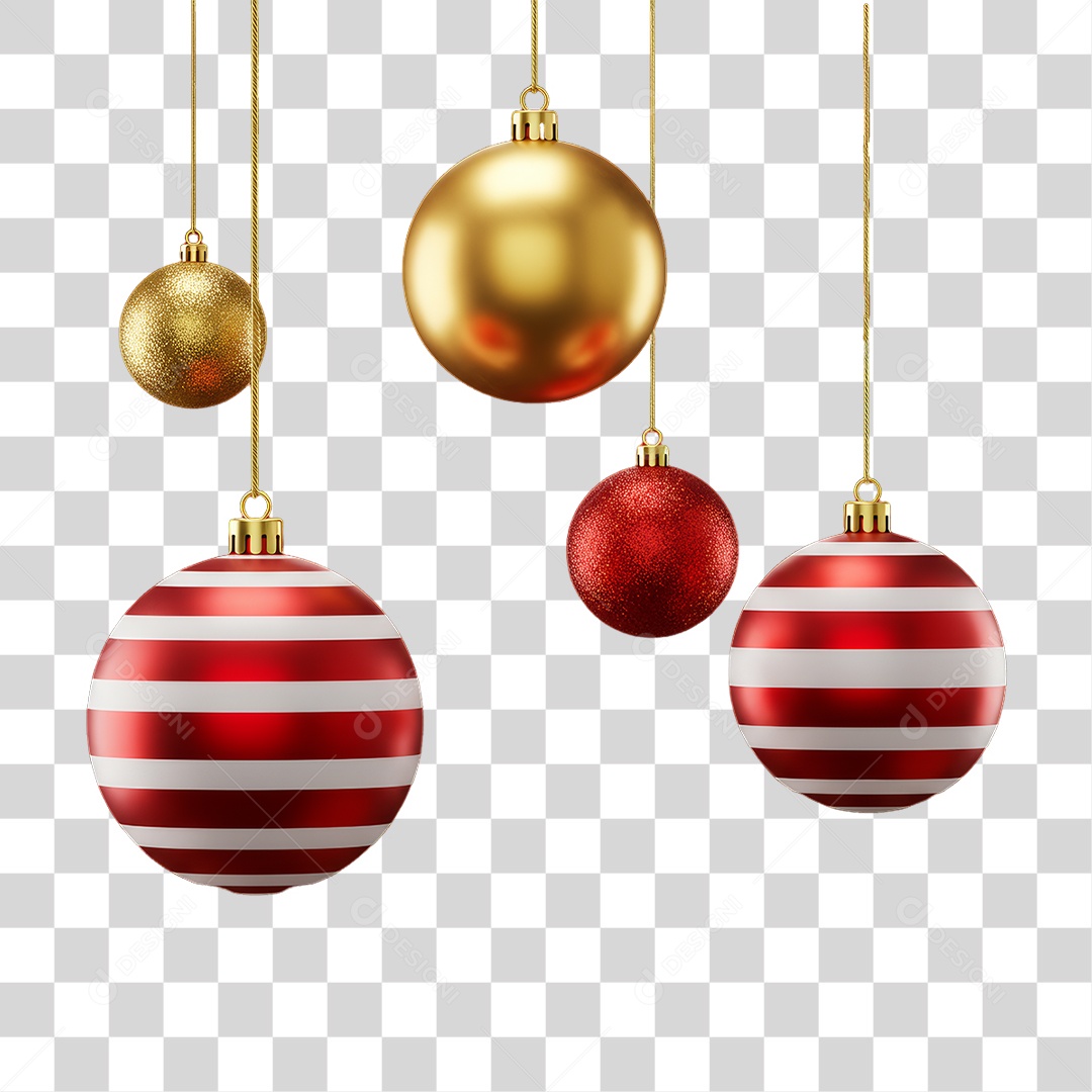 Bolas Enfeite Decoração de Natal PNG Transparente