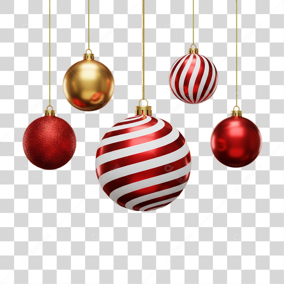 Bolas Enfeite Decoração de Natal PNG Transparente