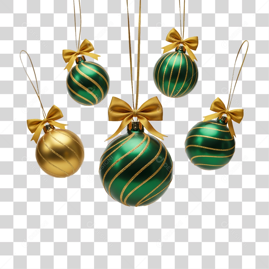 Bolas Enfeite Decoração de Natal PNG Transparente