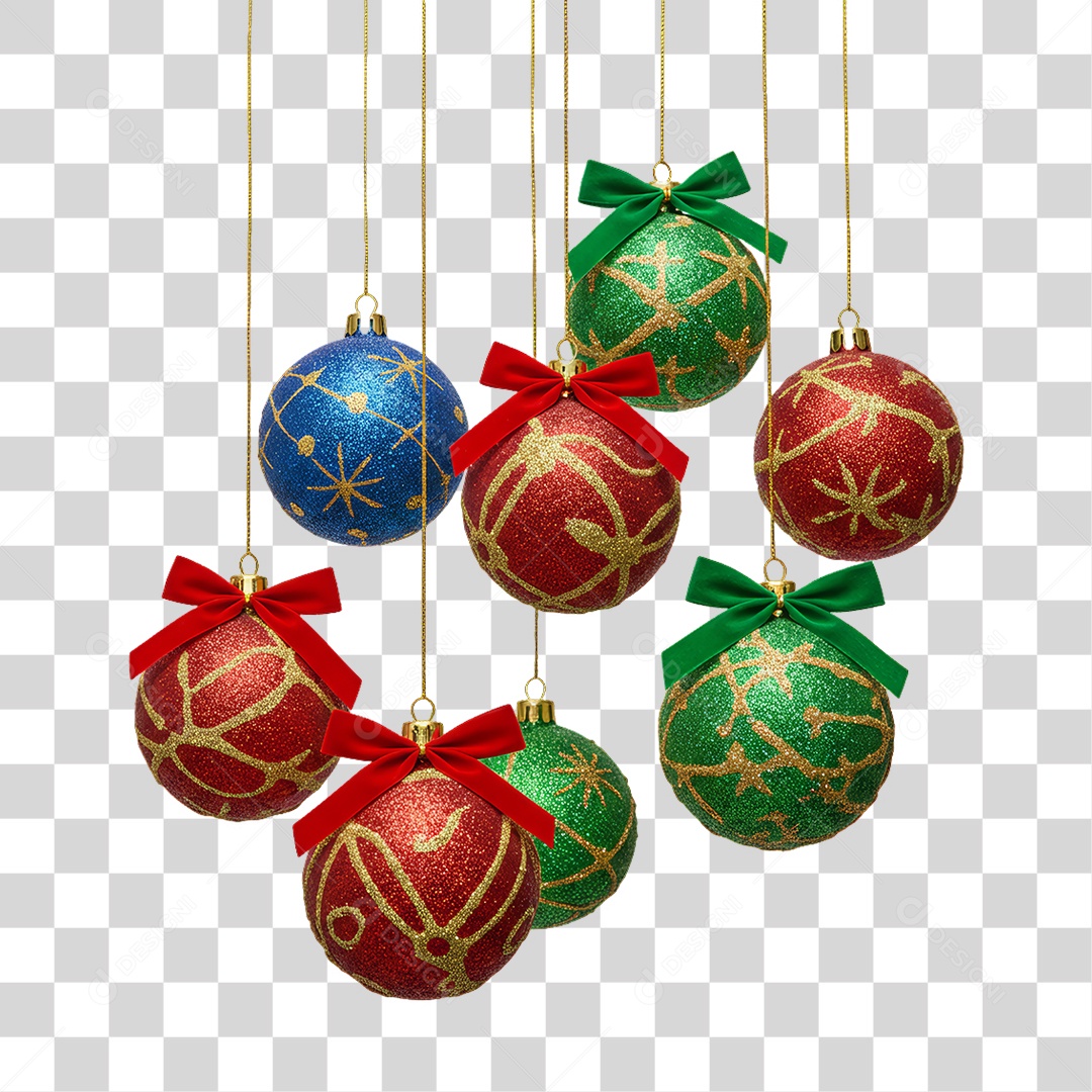 Bolas Enfeite Decoração de Natal PNG Transparente