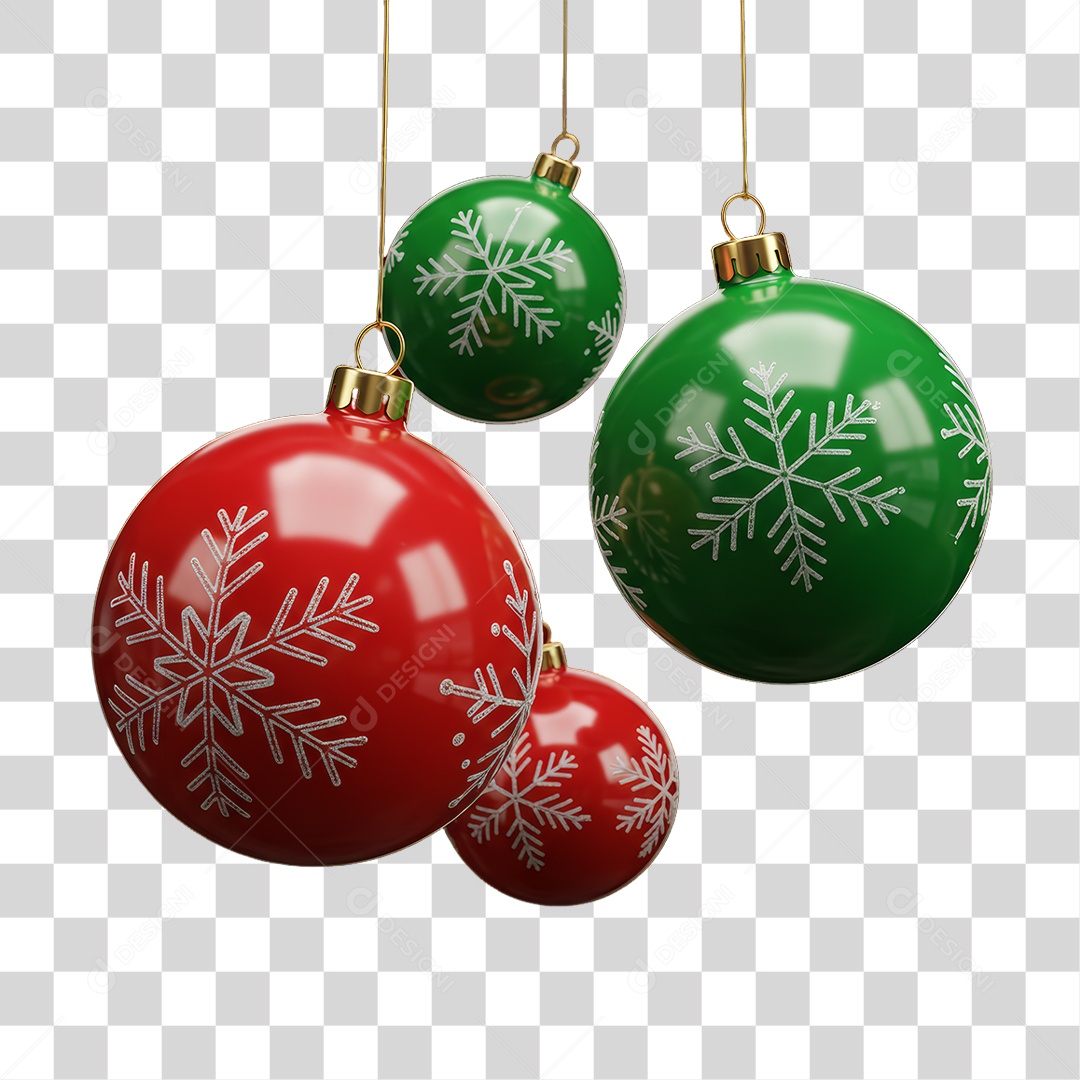 Bolas Enfeite Decoração de Natal PNG Transparente