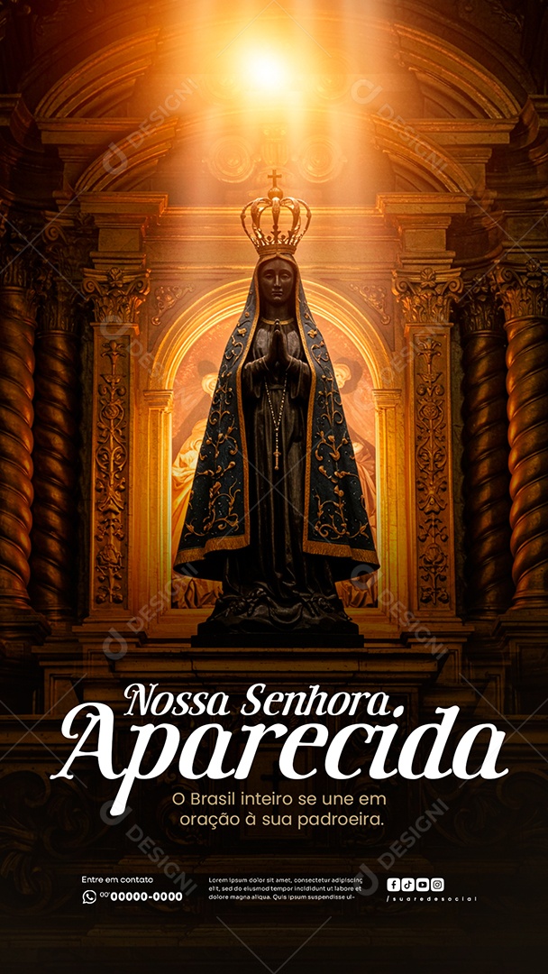 Story Dia de Nossa Senhora Aparecida 12 de Outubro Social Media PSD Editável