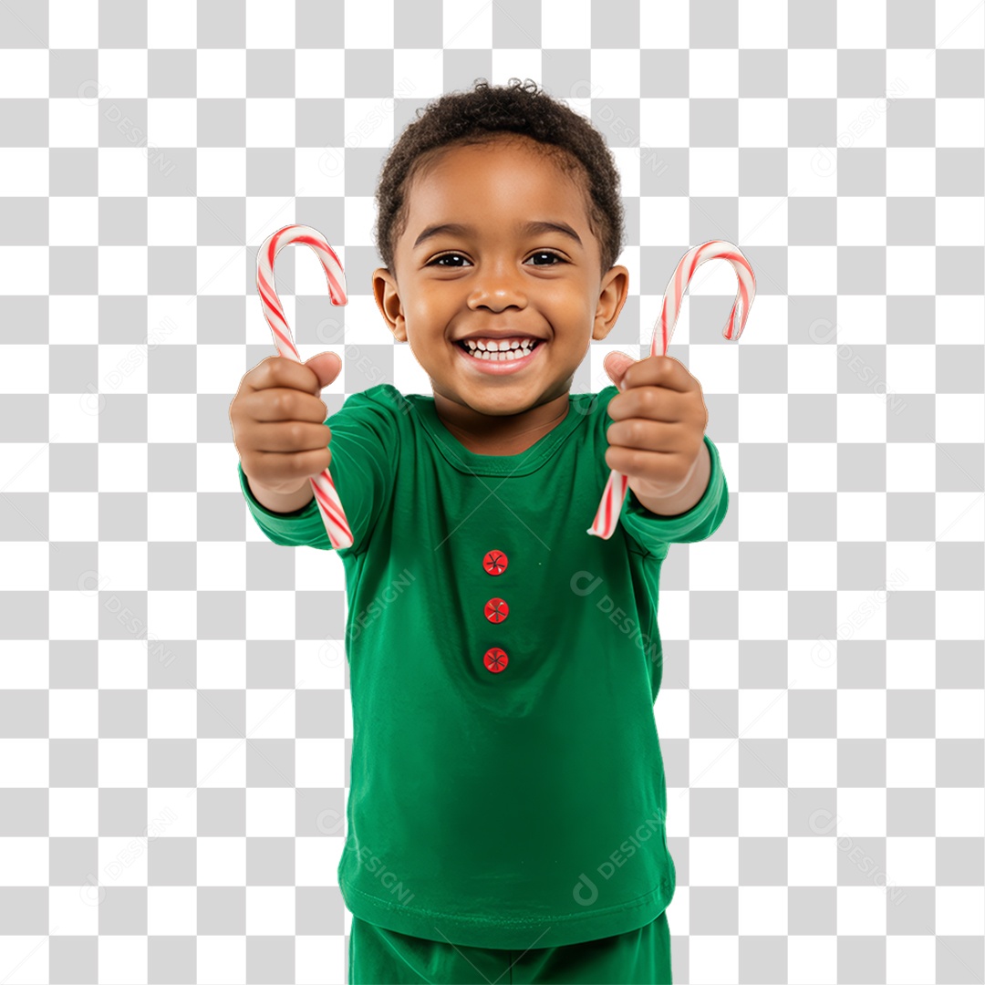 Criança com Roupa de Natal PNG Transparente