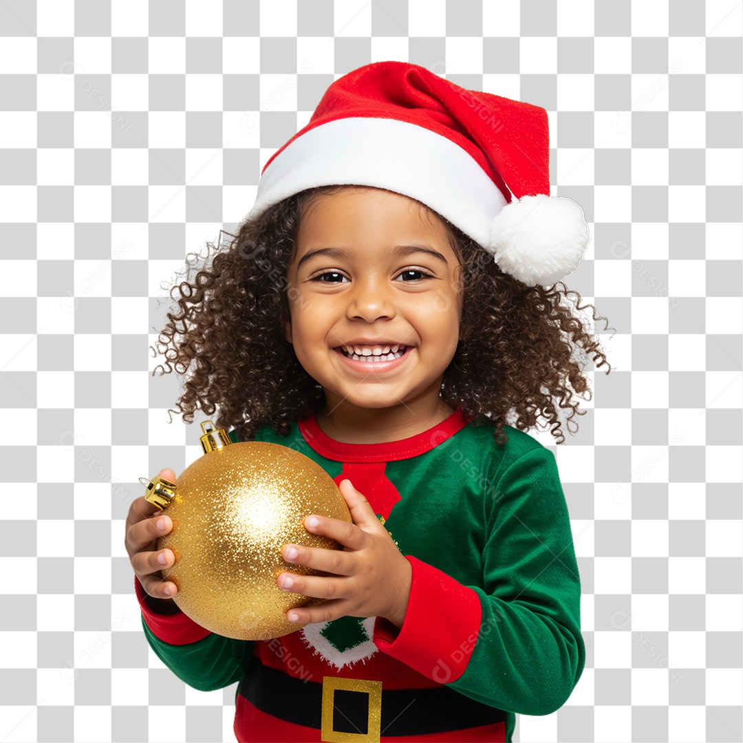 Criança com Roupa de Natal PNG Transparente