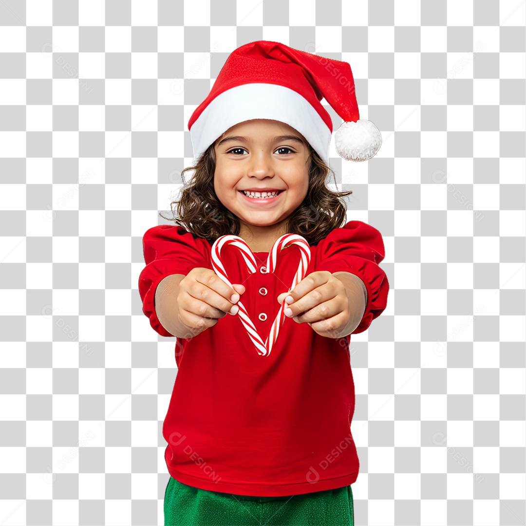 Criança com Roupa de Natal PNG Transparente