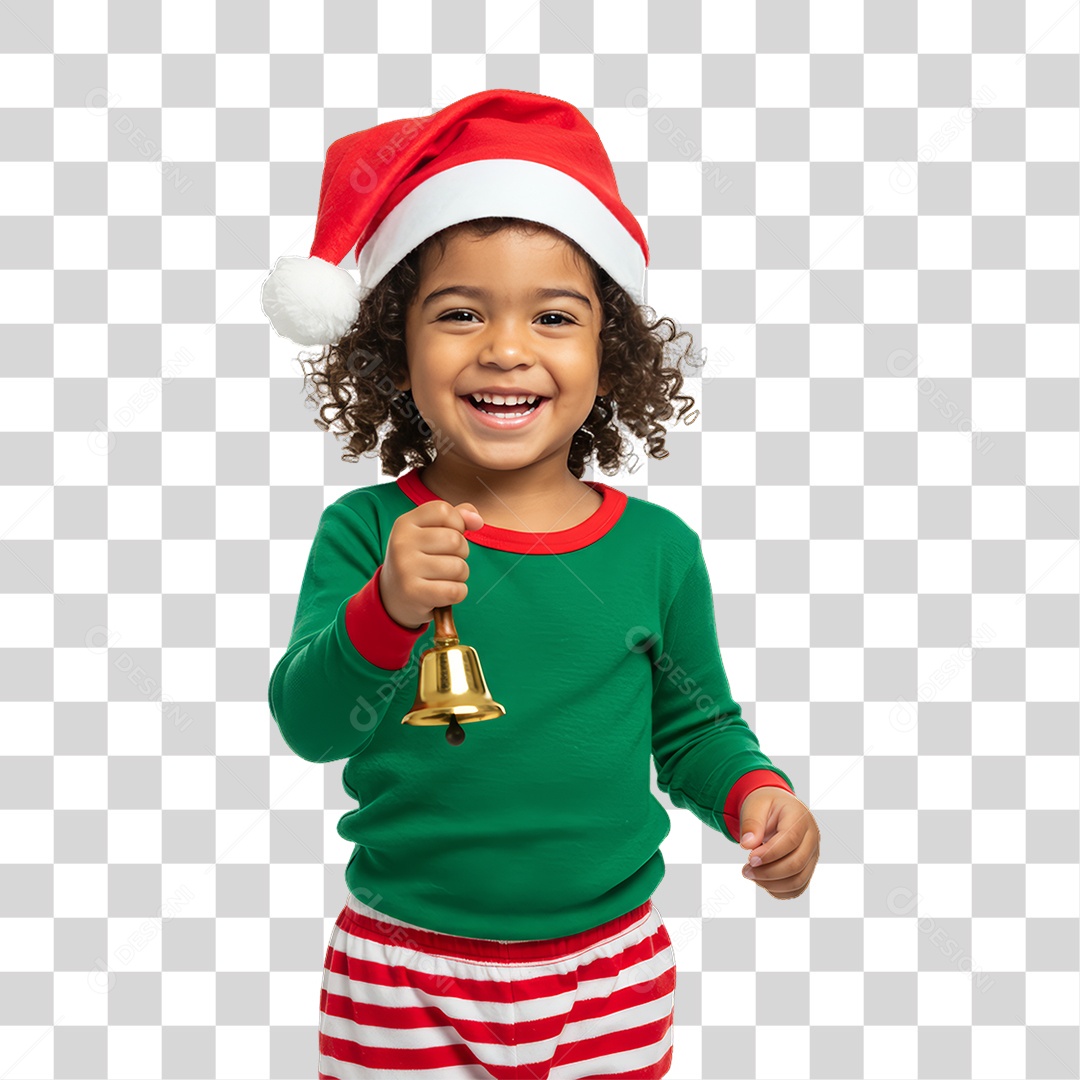 Criança com Roupa de Natal PNG Transparente