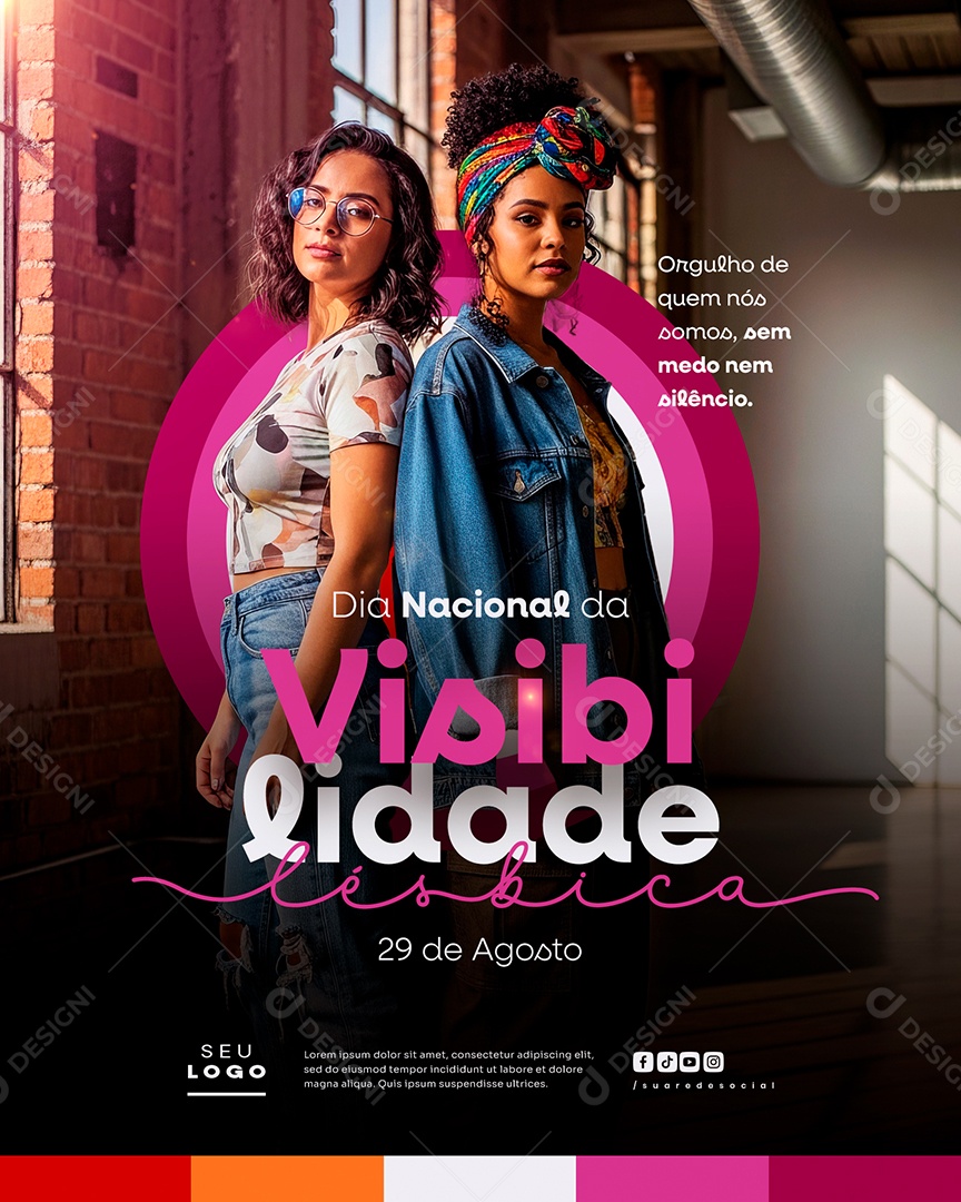 Dia Nacional Da Visibilidade Lésbica 29 de Agosto Social Media PSD Editável