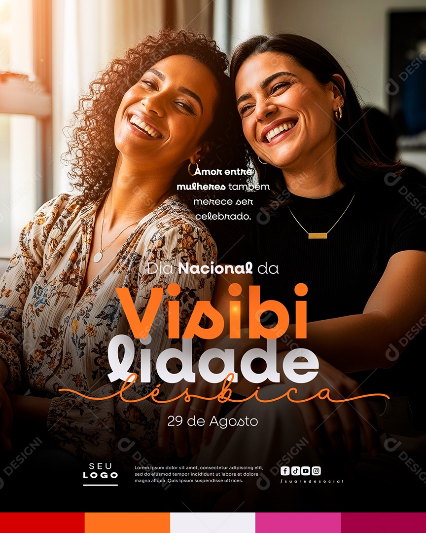 Dia Nacional Da Visibilidade Lésbica 29 de Agosto Social Media PSD Editável