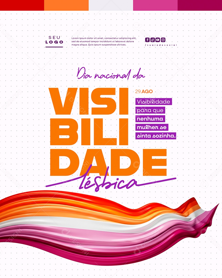 Dia Nacional Da Visibilidade Lésbica 29 de Agosto Social Media PSD Editável
