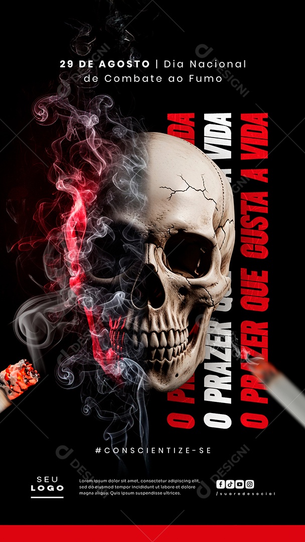 Story Dia Nacional de Combate ao Fumo 29 de Agosto Social Media PSD Editável
