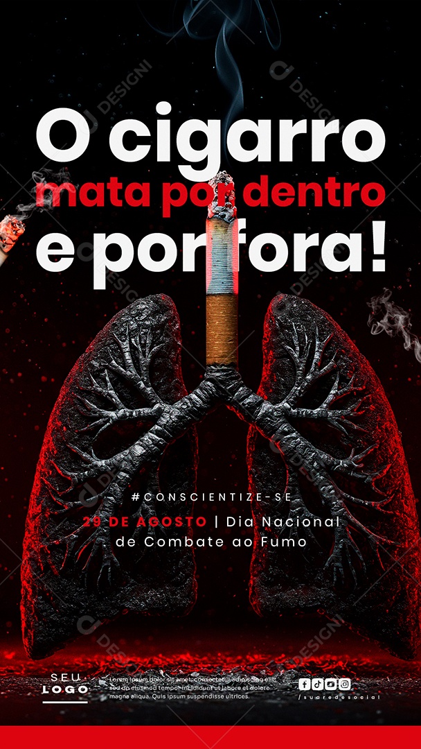 Story Dia Nacional de Combate ao Fumo 29 de Agosto Social Media PSD Editável