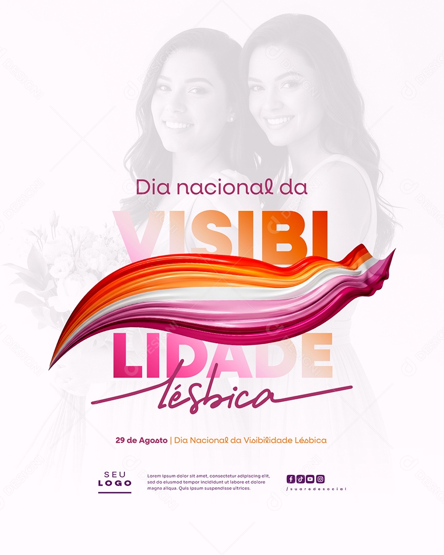 Dia Nacional Da Visibilidade Lésbica 29 de Agosto Social Media PSD Editável