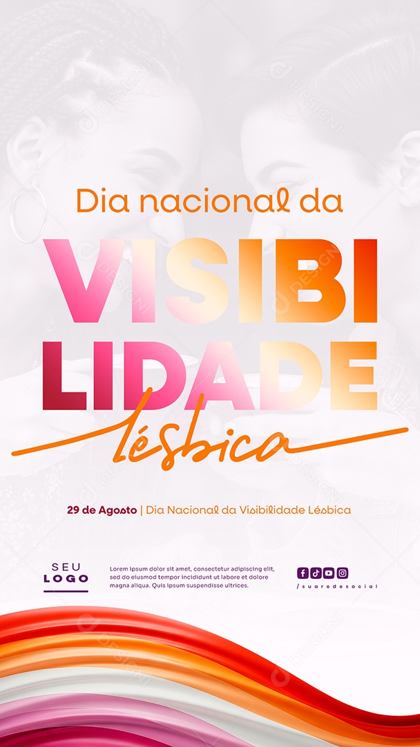 Story Dia Nacional Da Visibilidade Lésbica 29 de Agosto Social Media PSD Editável