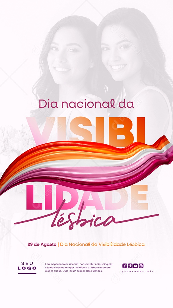Story Dia Nacional Da Visibilidade Lésbica 29 de Agosto Social Media PSD Editável