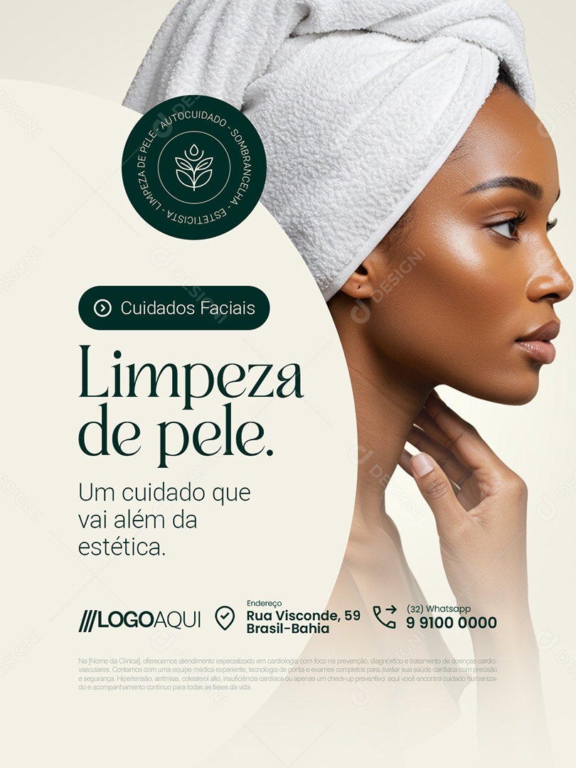 Estéticista Cuidados Faciais Limpeza de Pele Social Media PSD Editável