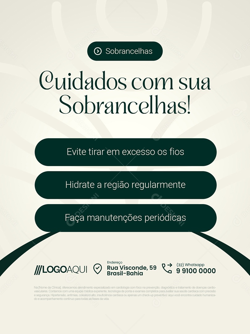 Estéticista Cuidados com Sua Sobrancelhas Social Media PSD Editável