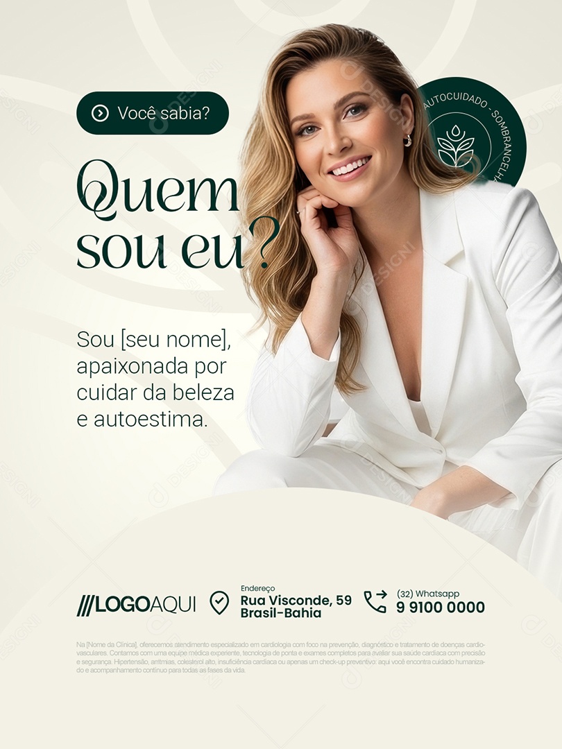 Estéticista Quem Sou Eu Social Media PSD Editável