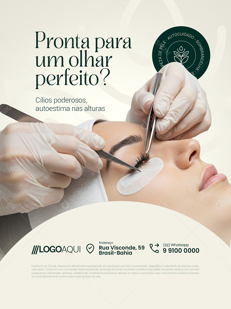 Estéticista Pronta para Um Olhar Perfeito Social Media PSD Editável