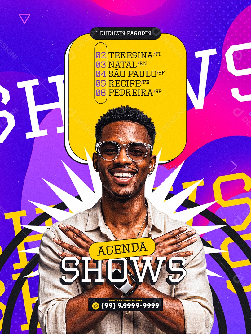 Flyer Próximos Shows Agenda Shows Social Media PSD Editável