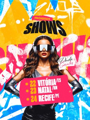 Flyer Próximos Shows Duda Santos Social Media PSD Editável