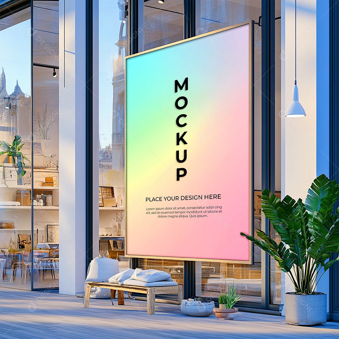 Anúncio Publicitário Mockup PSD Editável