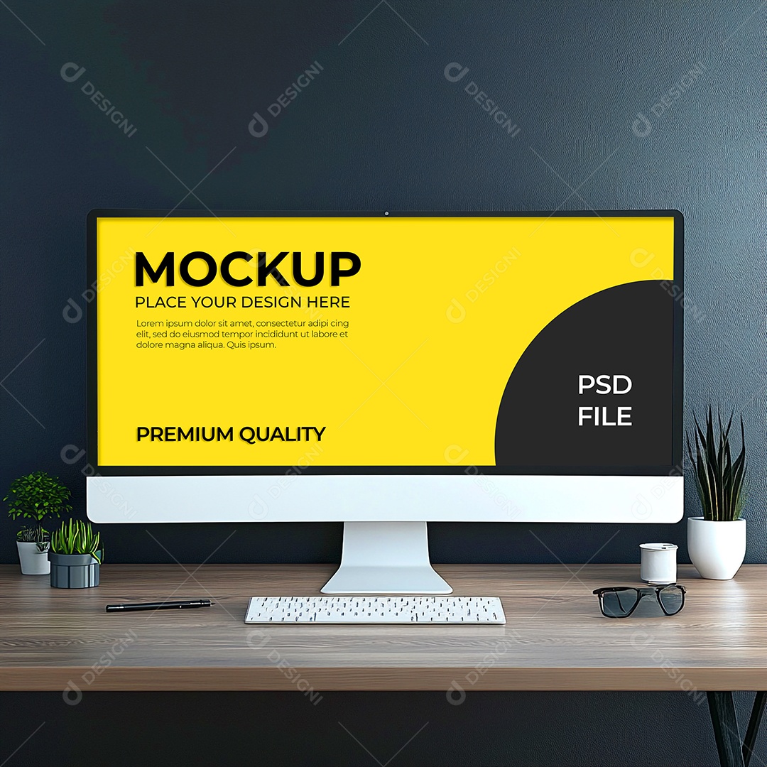 Computador Mockup PSD EditávelComputador Mockup PSD Editável