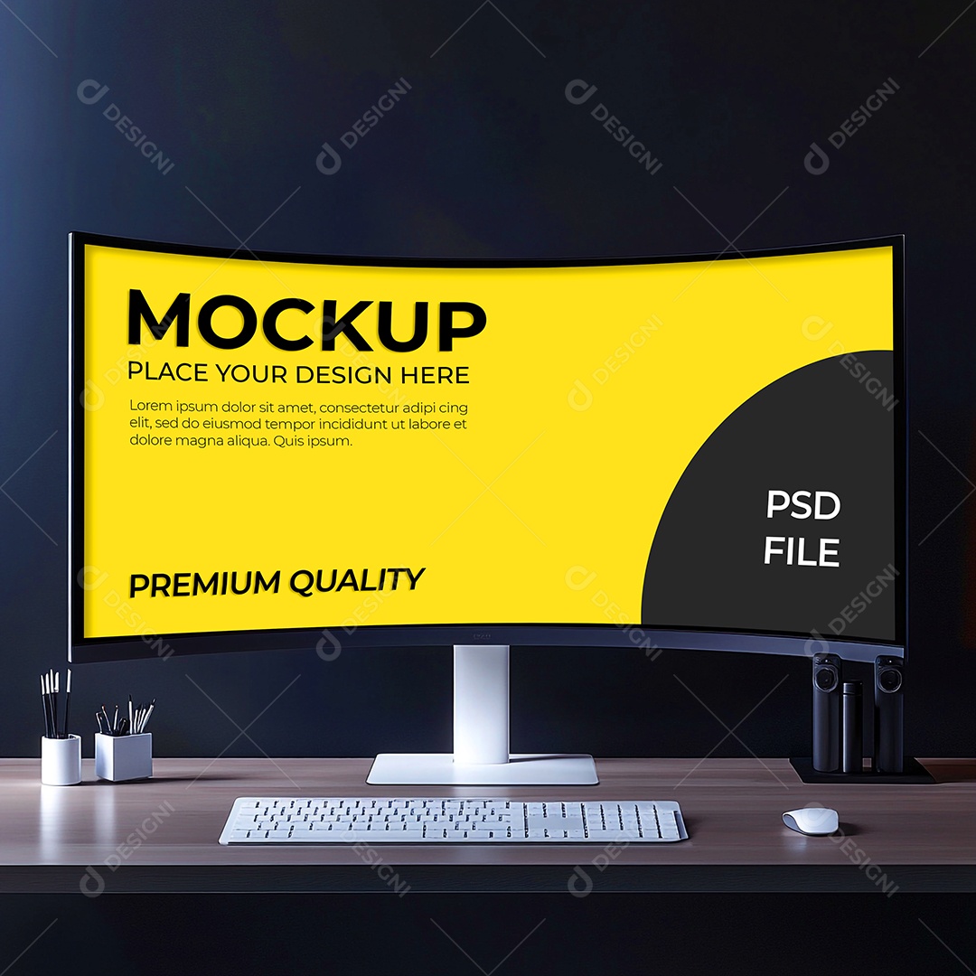 Computador Mockup PSD Editável