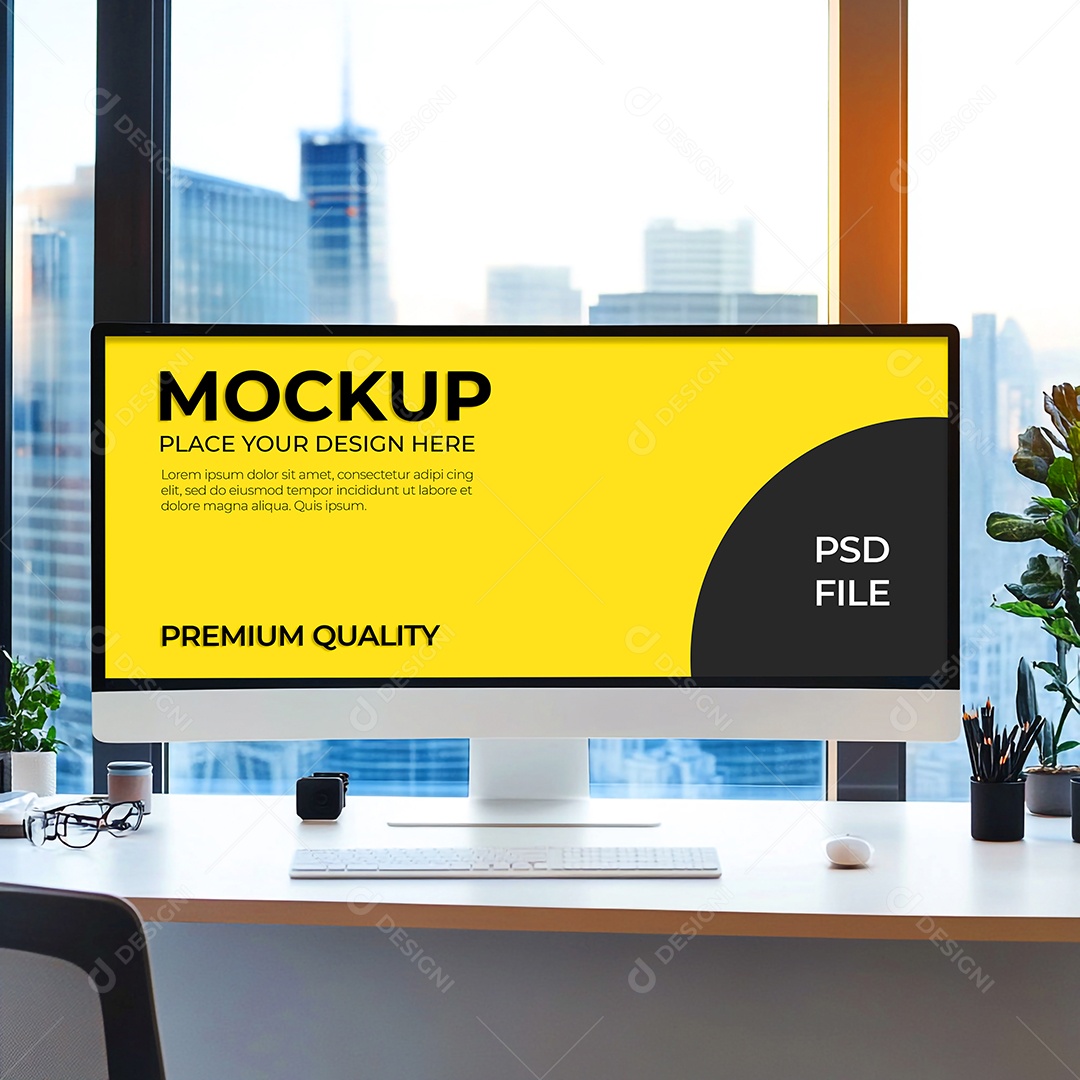 Computador Mockup PSD Editável