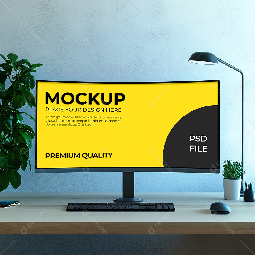 Computador Mockup PSD Editável