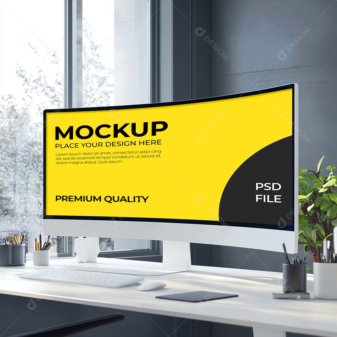 Computador Mockup PSD Editável