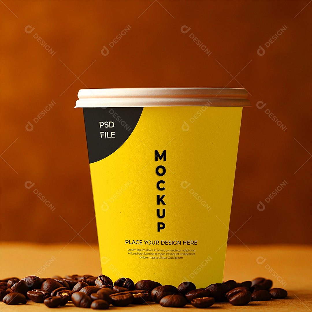 Copo de Café Mockup PSD Editável