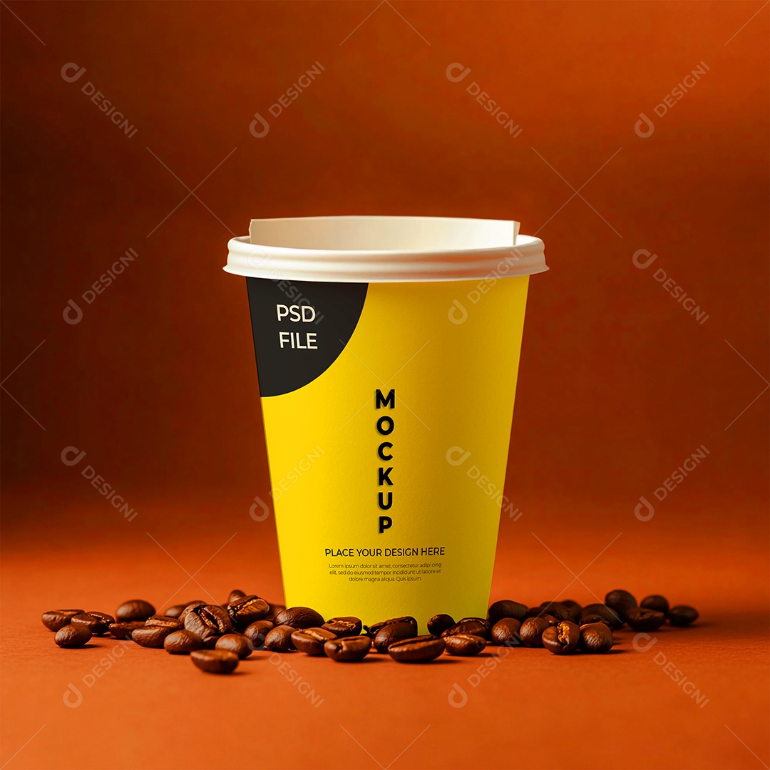 Copo de Café Mockup PSD Editável