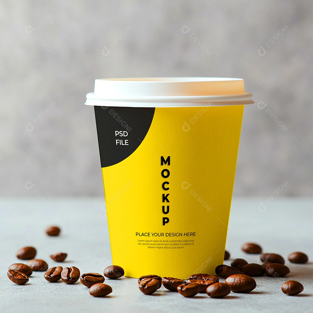 Copo de Café Mockup PSD Editável