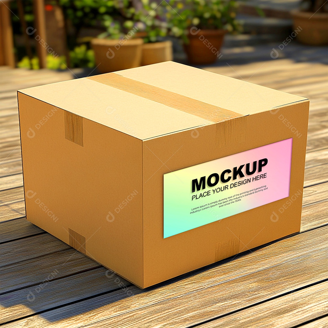 Mockup Caixa de Papelão PSD Editável
