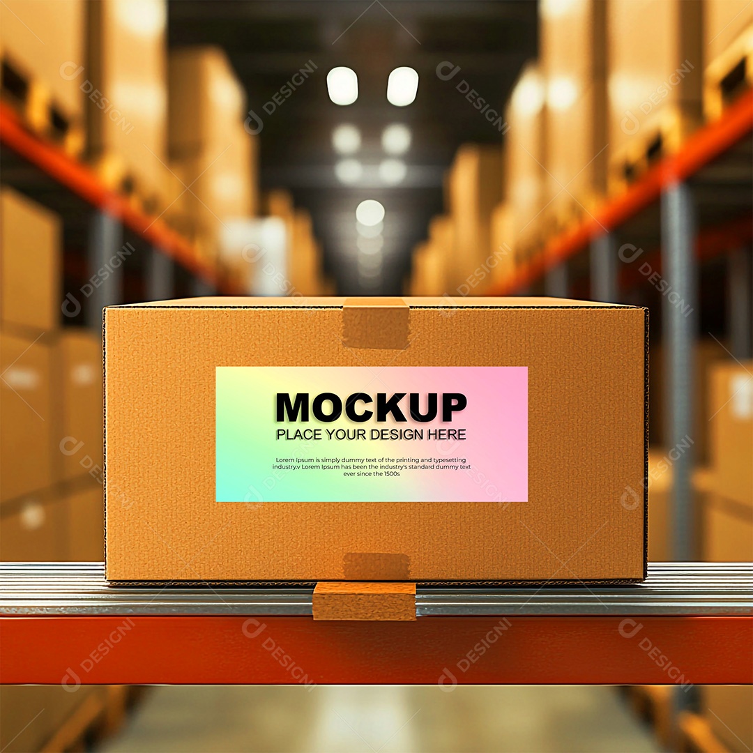 Mockup Caixa de Papelão PSD Editável