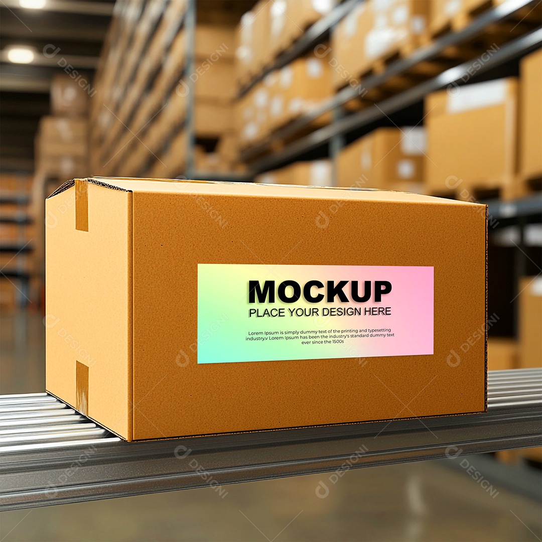 Mockup Caixa de Papelão PSD Editável