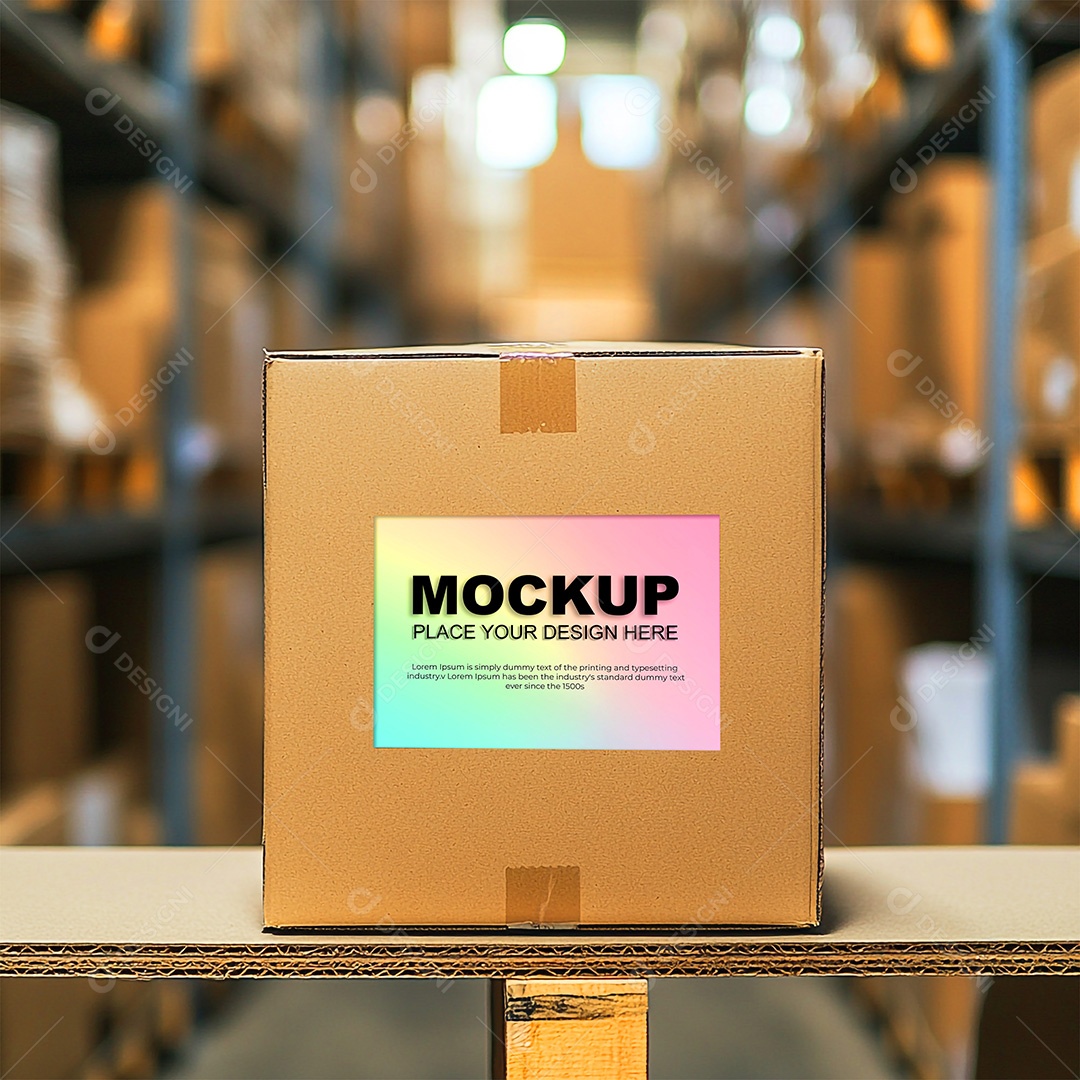 Mockup Caixa de Papelão PSD Editável
