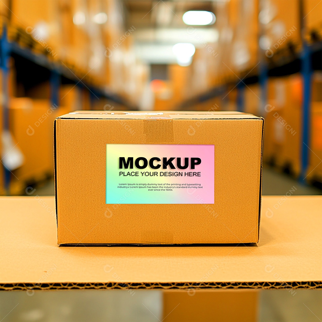 Mockup Caixa de Papelão PSD Editável