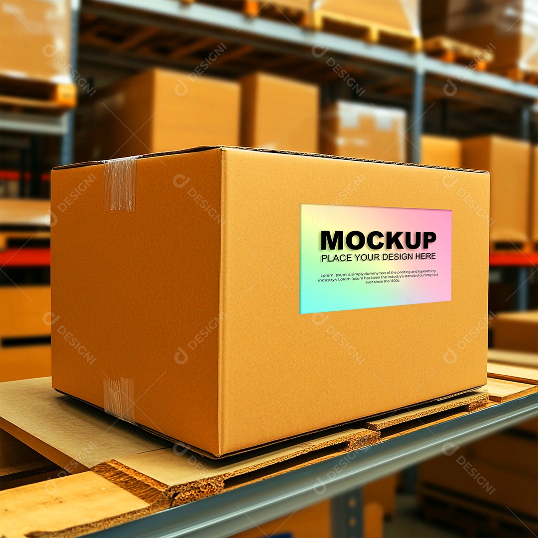 Mockup Caixa de Papelão PSD Editável