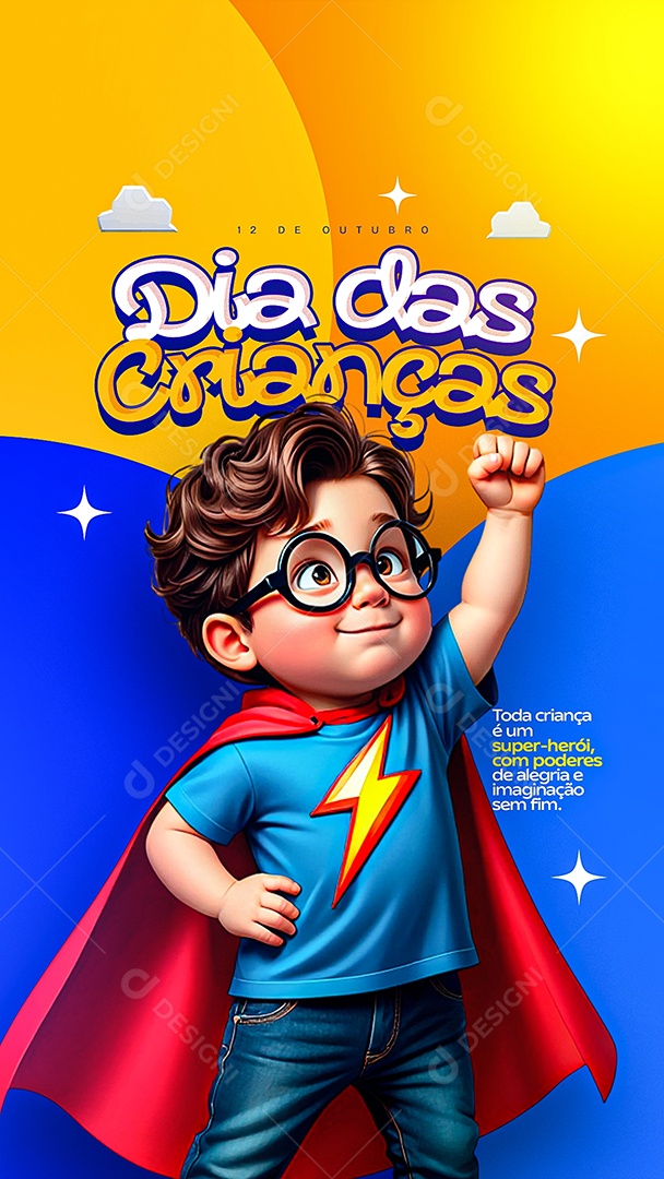 Story Feliz Dia das Crianças 12 de Outubro Social Media PSD Editável