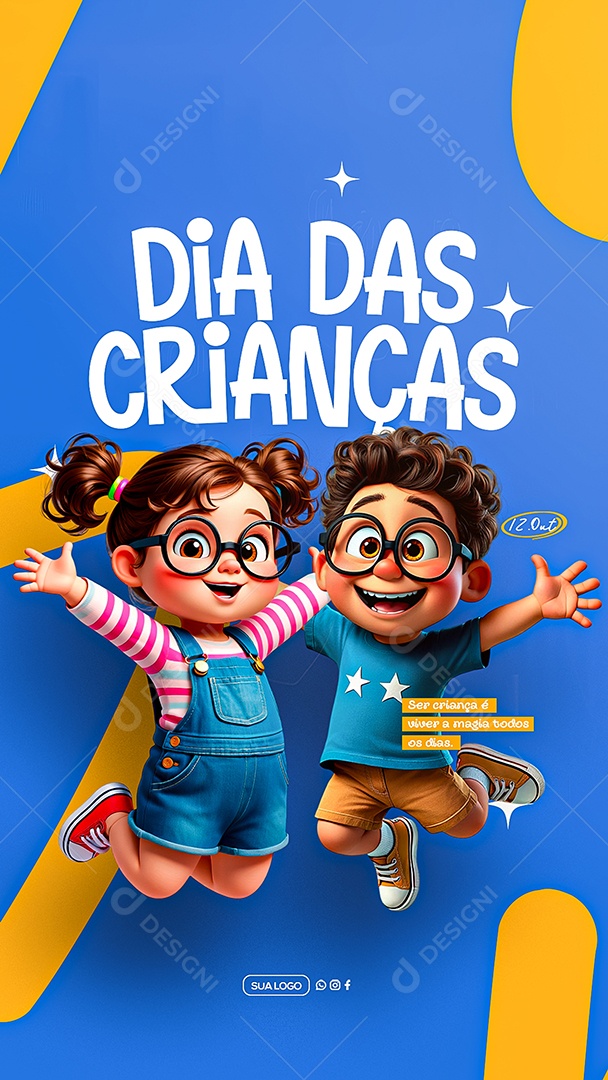 Story Feliz Dia das Crianças 12 de Outubro Social Media PSD Editável