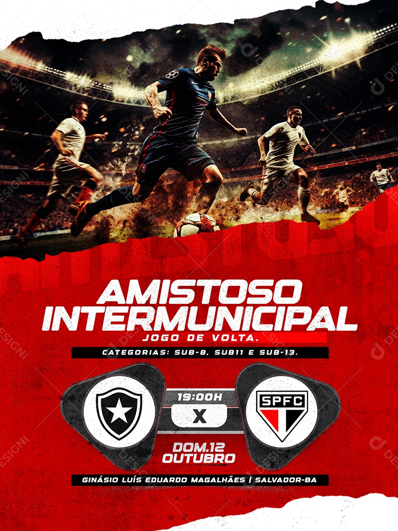 Torneio de Futebol Amistoso Social Media PSD Editável