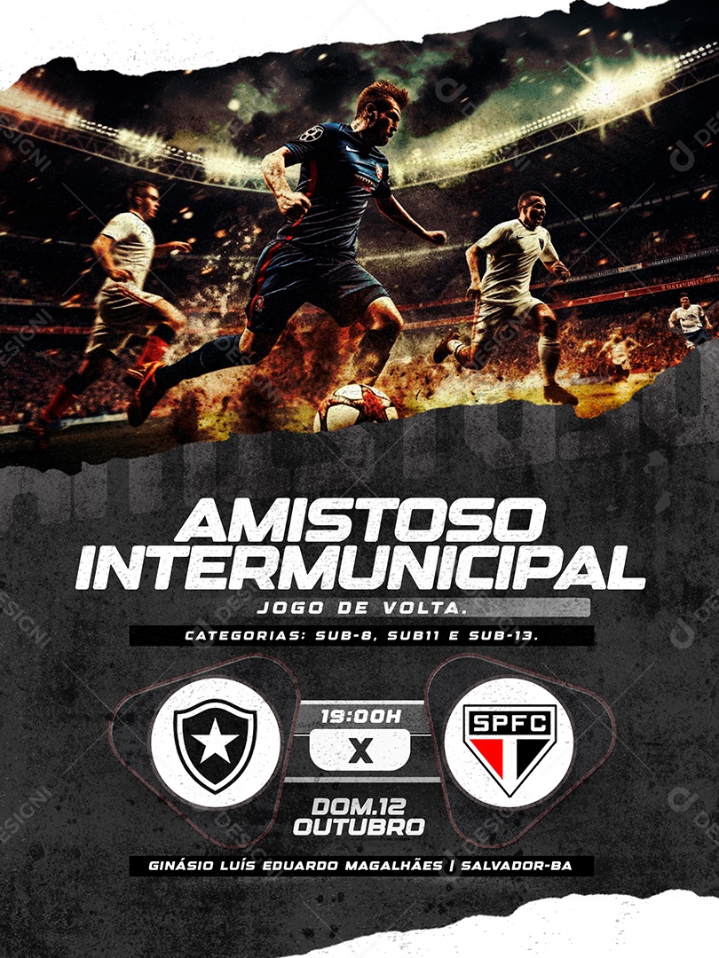 Torneio de Futebol Amistoso Social Media PSD Editável