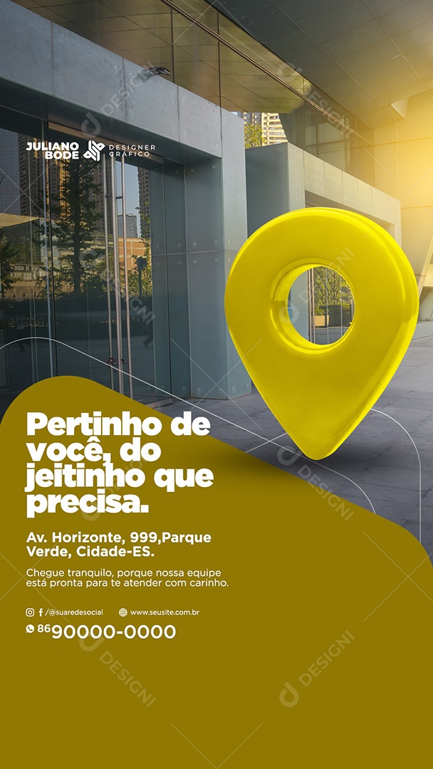 As Portas Estão Abertas Amarelo Story Social Media PSD Editável