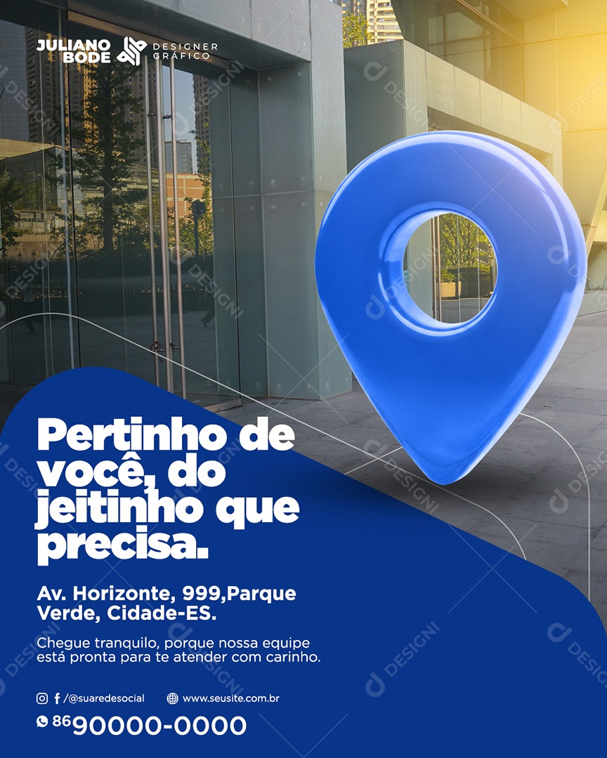 As Portas Estão Abertas Azul Feed Social Media PSD Editável